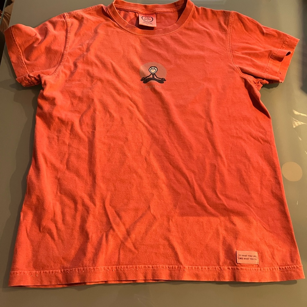 Womens life is good tshirt. Meditation pose with the word breathe. Size small. - Picture 4 of 10